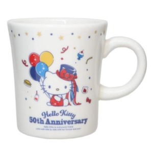 Sanrio 三麗鷗 HelloKitty 五十週年 單耳陶瓷馬克杯 (帽子 週年紀念)
