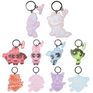 Kitty 酷洛米 牡蠣寶寶 飛天小女警 壓克力造型鑰匙圈 (半透明款)