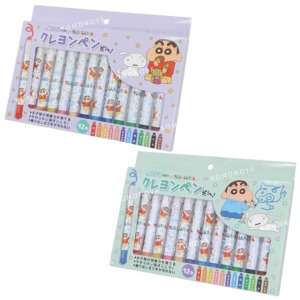 蠟筆小新 12色蠟筆 附著色紙