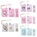 Sanrio 三麗鷗 皮質手機造型伸縮票卡包 (平成學院款) Kitty 美樂蒂 酷洛米 大耳狗