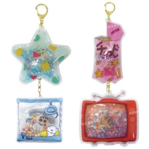 蠟筆小新 PVC造型亮片鑰匙圈 (亮片款)