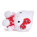 Sanrio 三麗鷗 Hello Kitty 絨毛玩偶娃娃 M (50週年 紅格紋滿版款)_4