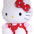 Sanrio 三麗鷗 Hello Kitty 絨毛玩偶娃娃 M (50週年 紅格紋滿版款)_2