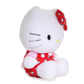 Sanrio 三麗鷗 Hello Kitty 絨毛玩偶娃娃 M (50週年 紅格紋滿版款)_1