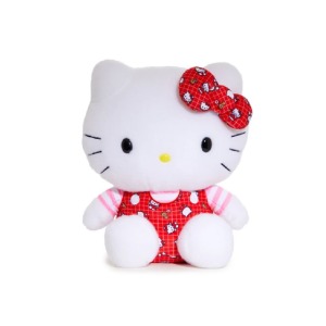Sanrio 三麗鷗 Hello Kitty 絨毛玩偶娃娃 S (50週年 紅格紋滿版款)