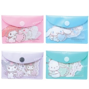 Sanrio 三麗鷗 造型貼紙組附收納袋 (抱愛心) 美樂蒂 酷洛米 大耳狗 帕恰狗