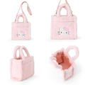 Sanrio 三麗鷗 菱格紋絨毛手提肩背兩用包 (大臉款) Kitty 美樂蒂 酷洛米_1