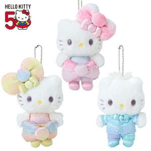 【限購】Sanrio 三麗鷗 Hello Kitty 絨毛玩偶吊飾 (50週年The Fashionable Ribbons)