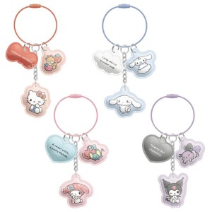 Sanrio 三麗鷗 皮質三連鑰匙圈 (眨眼款) Kitty 美樂蒂 酷洛米 大耳狗