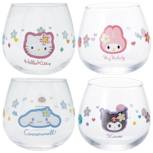 Sanrio 三麗鷗 無把玻璃杯 290ml (復古千鳥格)