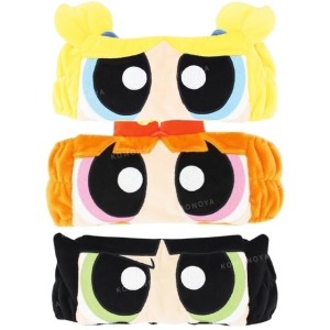 飛天小女警 造型絨毛吸水髮帶 (眼睛款) 花花 泡泡 毛毛