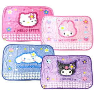 Sanrio 三麗鷗 絨毛披肩毛毯 100x70cm (復古千鳥格) Kitty 大耳狗 酷洛米