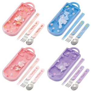 SKATER 三麗鷗 滑蓋三件式餐具組 TACC2AG (蝴蝶結款) Kitty 美樂蒂 酷洛米 大耳狗