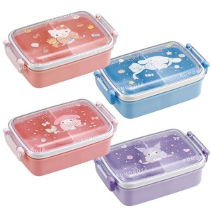 SKATER 三麗鷗 透明雙扣便當盒 450ml RBF3ANAG (蝴蝶結款) Kitty 美樂蒂 酷洛米 大耳狗