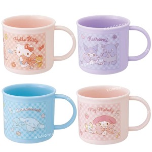 SKATER 200ml AG抗菌 塑膠漱口杯 KE4AAG (格紋款) Kitty 美樂蒂 庫洛米 大耳狗 CARS