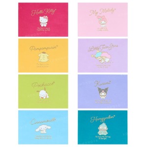 Sanrio 三麗鷗 橫式燙金便條本 10枚入 (角色簽名款) Kitty 大耳狗 酷洛米