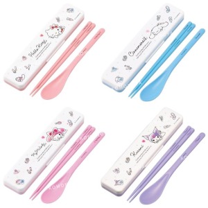 SKATER 三麗鷗 盒裝兩件式餐具組 CCS3SAAG (趴姿款) Kitty 美樂蒂 酷洛米 大耳狗