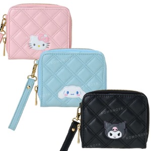 Sanrio 三麗鷗 菱格紋皮質雙折短夾 (大頭款) Kitty 大耳狗 酷洛米