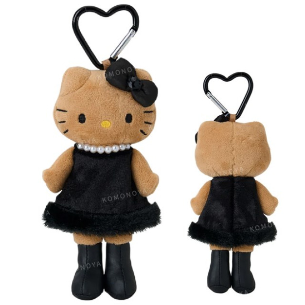  ▲特價 Sanrio 三麗鷗 Hello Kitty 絨毛長腿玩偶吊飾 (黑皮珍珠黑裙 fantasy)