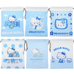 Sanrio 三麗鷗 尼龍束口袋 (復古水藍)