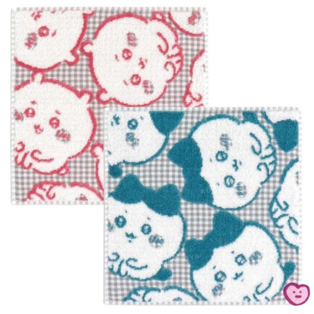 吉伊卡哇 無撚系純棉方巾 25x25cm (格紋滿版款) 吉伊 小八