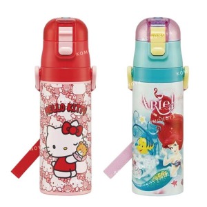 SKATER 超輕量直飲保冷不鏽鋼水壺 附背帶 470ml SDC4 Kitty 小美人魚