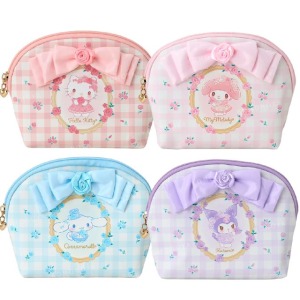 Sanrio 三麗鷗 皮質拉鍊化妝包 (玫瑰系列) Kitty 美樂蒂 大耳狗