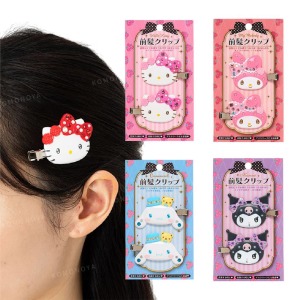 Sanrio 三麗鷗 樹脂造型水鑽髮夾2入組 (大頭款) Kitty 美樂蒂 酷洛米
