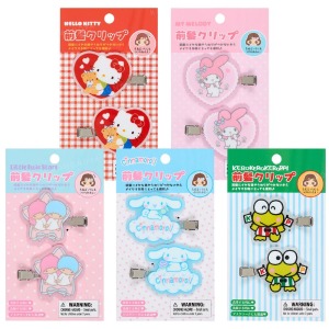 Sanrio 三麗鷗 壓克力造型髮夾2入組 (復古系列) Kitty 雙子星 大眼蛙