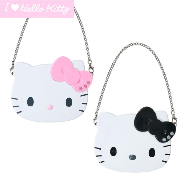Sanrio 三麗鷗 Hello Kitty 造型摺疊鏡附練 (我愛Kitty)