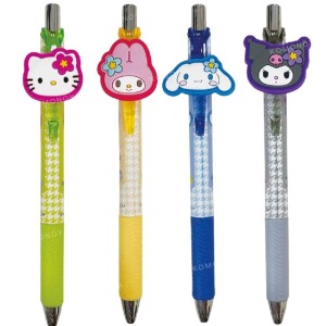 Sanrio 三麗鷗 造型彩色原子筆 0.5mm 黑 (復古千鳥紋) Kitty 美樂蒂 酷洛米