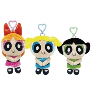 飛天小女警  絨毛玩偶吊飾 (愛心扣環款) 花花 泡泡