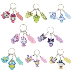 Sanrio X 塔麻可吉 三連壓克力鑰匙圈 (裝扮款) Kitty 美樂蒂 酷洛米 布丁狗 大耳狗