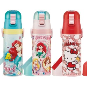 Skater 迪士尼 三麗鷗 兒童兩用不鏽鋼保溫瓶附背帶 470ml/430ml (SKDC4)