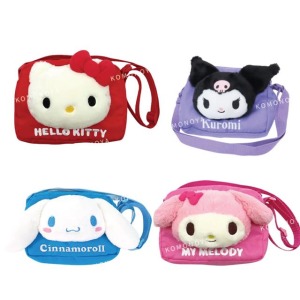 Sanrio 三麗鷗 絨毛造型斜背包 (大臉款) Kitty 美樂蒂 酷洛米 大耳狗