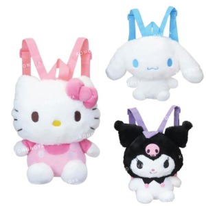 Sanrio 三麗鷗 絨毛玩偶兒童後背包 (坐姿款) Kitty 大耳狗 酷洛米