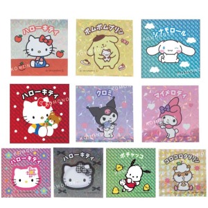 Sanrio 三麗鷗 方形塑膠貼紙 (閃亮雷射) Kitty 美樂蒂 酷洛米 布丁狗 大耳狗 帕恰狗