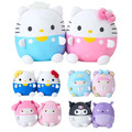 Sanrio 三麗鷗 絨毛玩偶娃娃2入組 (圓滾滾款) Kitty 雙子星 大耳狗 帕恰狗