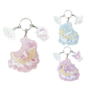 Sanrio 三麗鷗 壓克力三連鑰匙圈 (睡覺款) Kitty 酷洛米 大耳狗