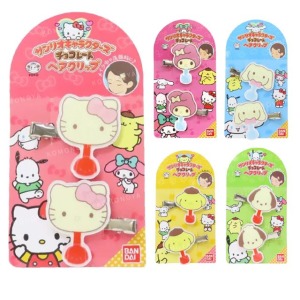Sanrio 三麗鷗 造型髮夾2入組 (不二家巧克力) 帕恰狗 大耳狗 布丁狗