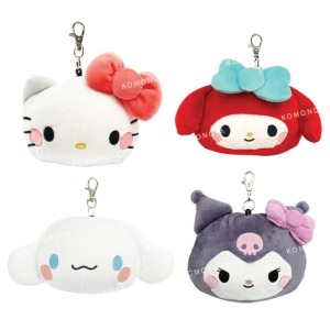 Sanrio 三麗鷗 軟Q絨毛伸縮票卡包 (大臉款) Kitty 美樂蒂 酷洛米 大耳狗