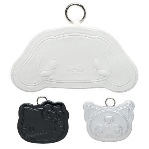 Sanrio 三麗鷗 皮質造型收納包附扣環 (黑白色調) Kitty 大耳狗 酷洛米