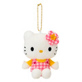 Sanrio 三麗鷗 Hello Kitty 絨毛玩偶吊飾 (黃衣粉千鳥 變裝50週年)