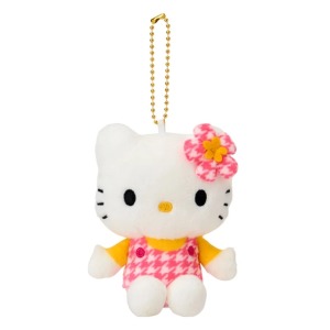 Sanrio 三麗鷗 Hello Kitty 絨毛玩偶吊飾 (黃衣粉千鳥 變裝50週年)