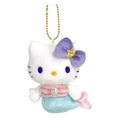 Sanrio 三麗鷗 Hello Kitty 絨毛玩偶吊飾 (紫蝴蝶結藍尾人魚 變裝50週年)