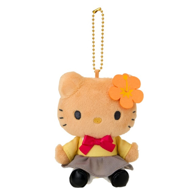 Sanrio 三麗鷗 Hello Kitty 絨毛玩偶吊飾 (橘扶桑黃校服 變裝50週年)