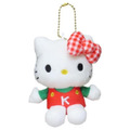 Sanrio 三麗鷗 Hello Kitty 絨毛玩偶吊飾 (綠衣紅格紋 變裝50週年)