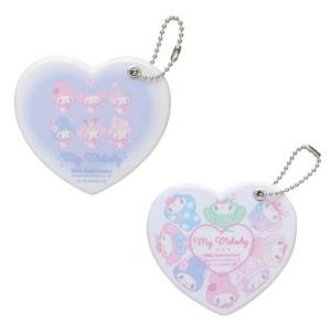 Sanrio 三麗鷗 美樂蒂 50週年紀念 滑蓋式隨身鏡附吊鏈 (愛心款)