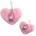 Sanrio 三麗鷗 絨毛愛心手機吊飾 (高校款) Kitty 美樂蒂 酷洛米_2