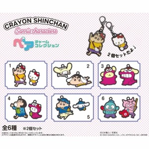 【拆售】Sanrio 三麗鷗 x 蠟筆小新 金屬造型拉鍊扣吊飾2入組 (好友款)